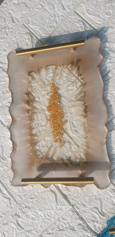 Gilded Grace - Resin Serving Tray