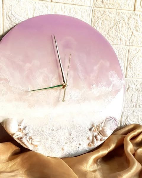 Sunset Pink Ocean Wall Clock