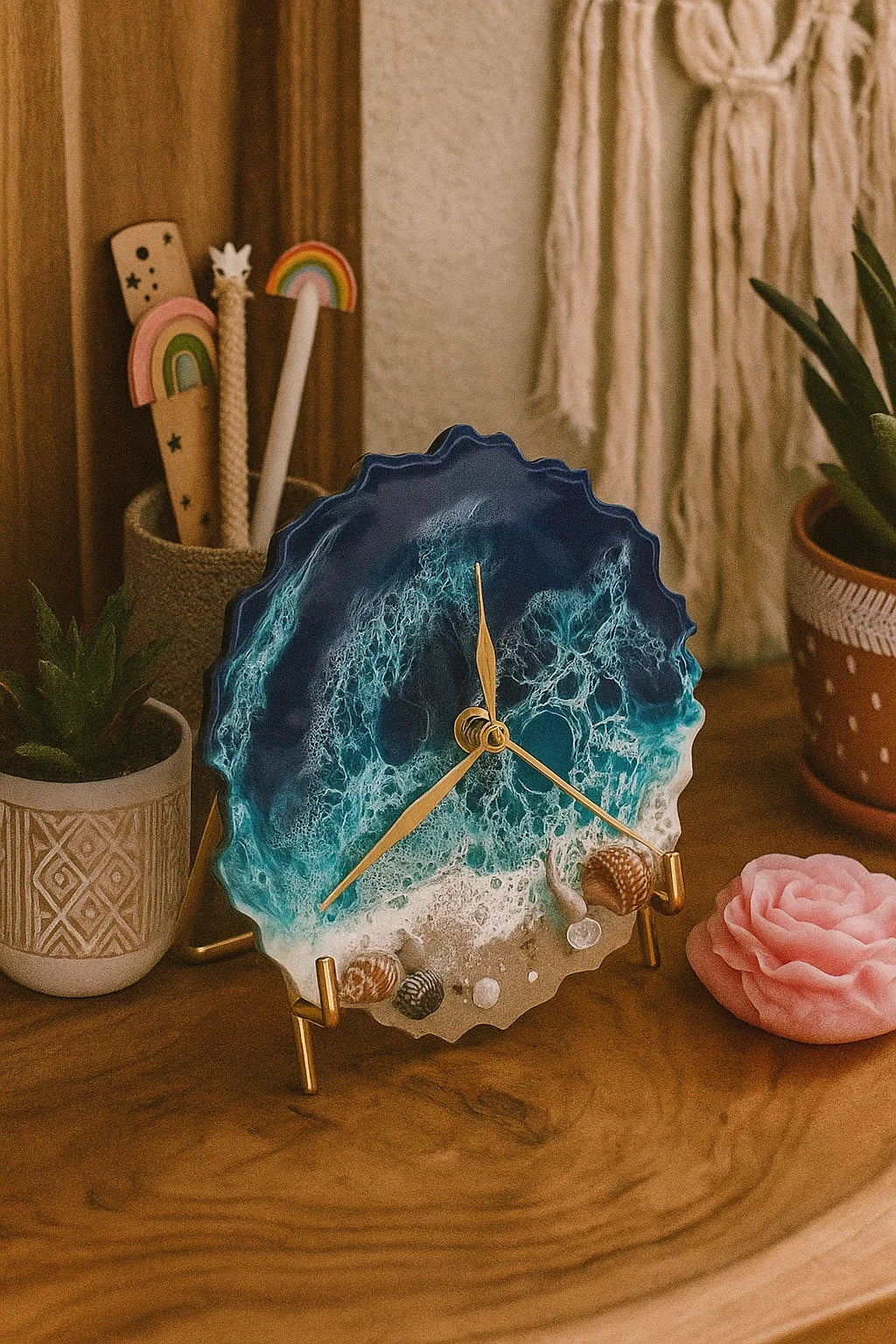 Resin Artifice ocean-inspired wall clock capturing the calm of the sea