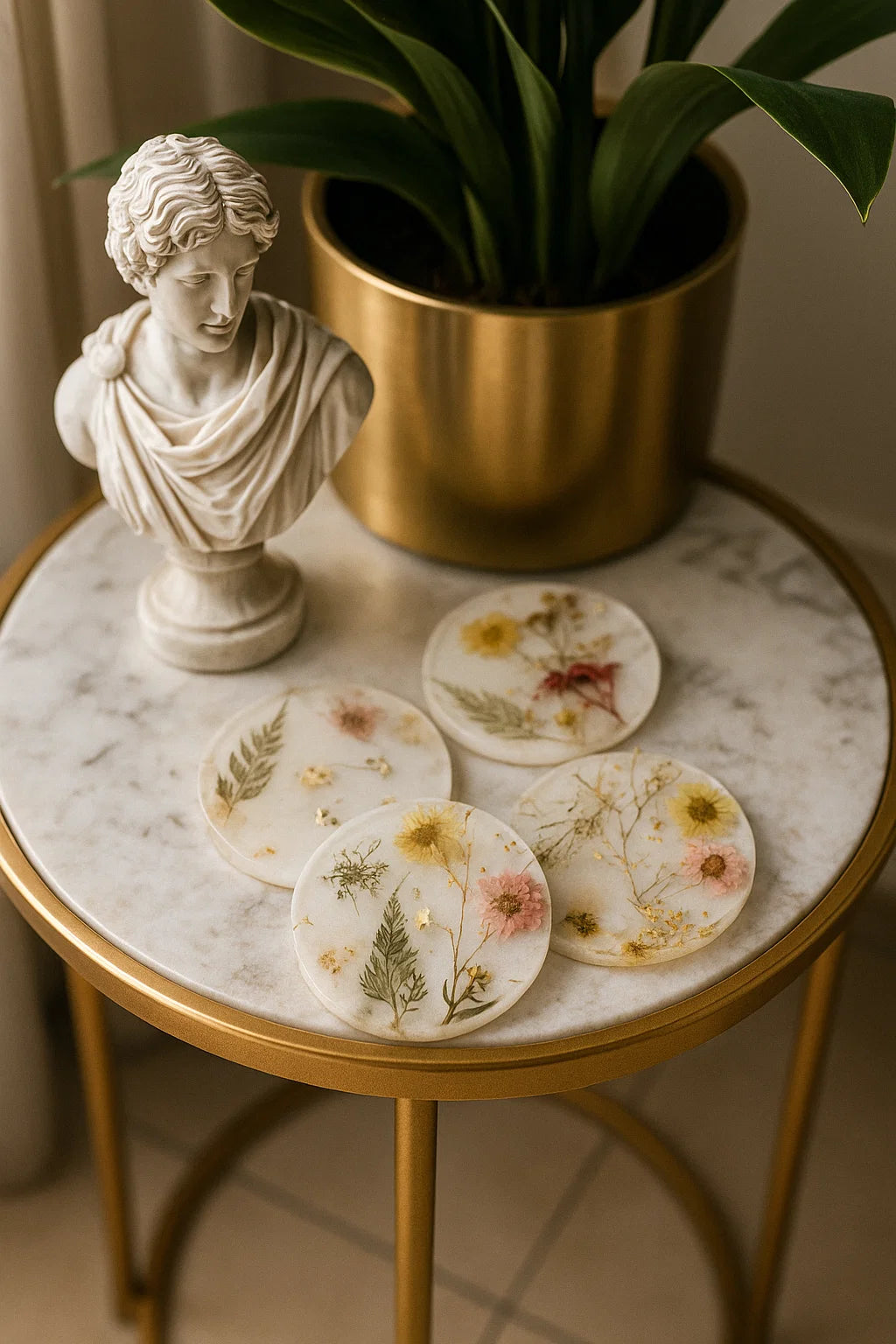 Sips & Stems- Resin Tray & Coasters Set (4+1)